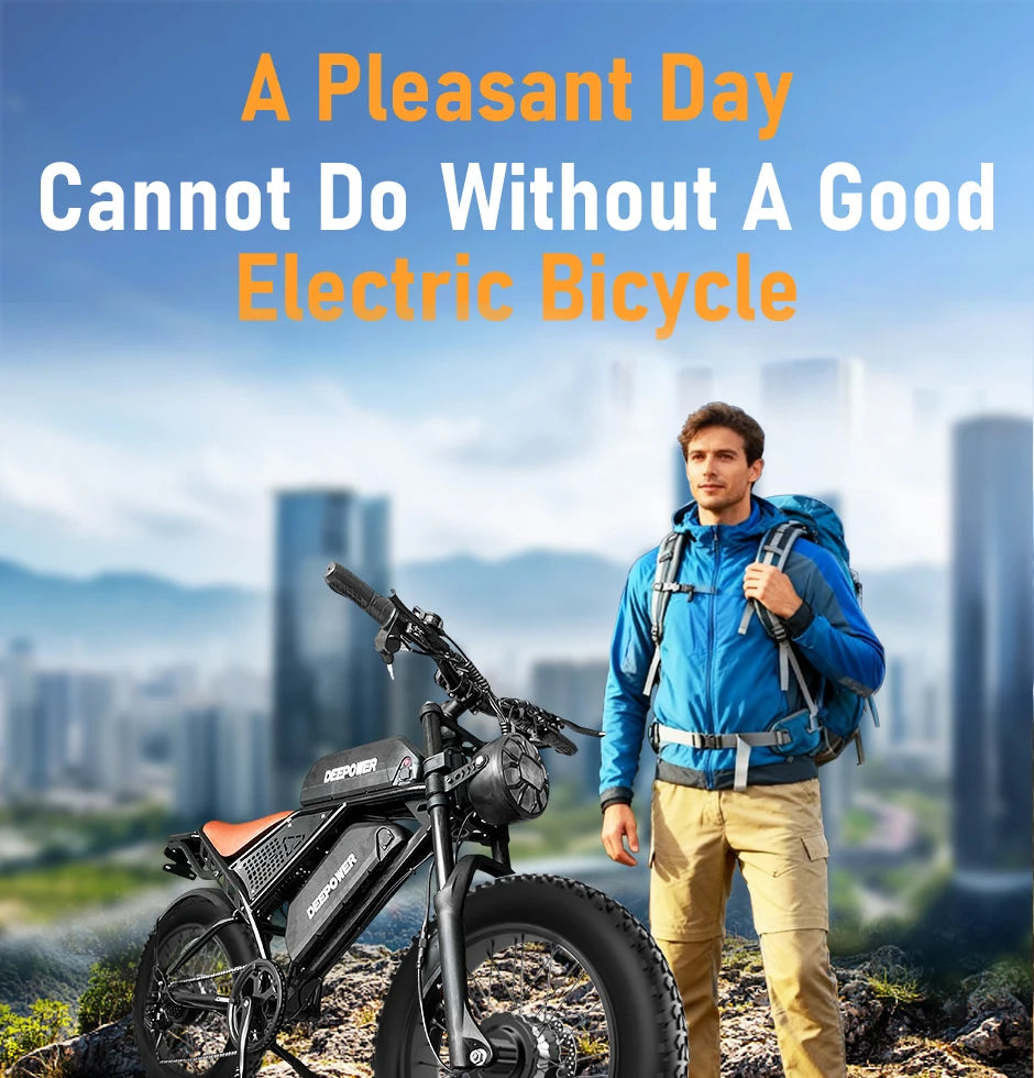 DEEPOWER S8 high-end 3500W48V60Ah mountain off-road electric bicycle, suitable for adults to ride in snow and deserts