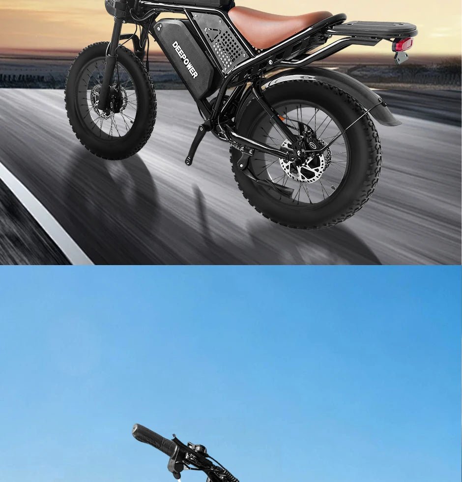 DEEPOWER S8 high-end 3500W48V60Ah mountain off-road electric bicycle, suitable for adults to ride in snow and deserts